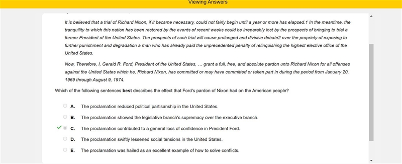 Select the correct answer. In his presidential Proclamation 4311, Gerald Ford wrote-example-1