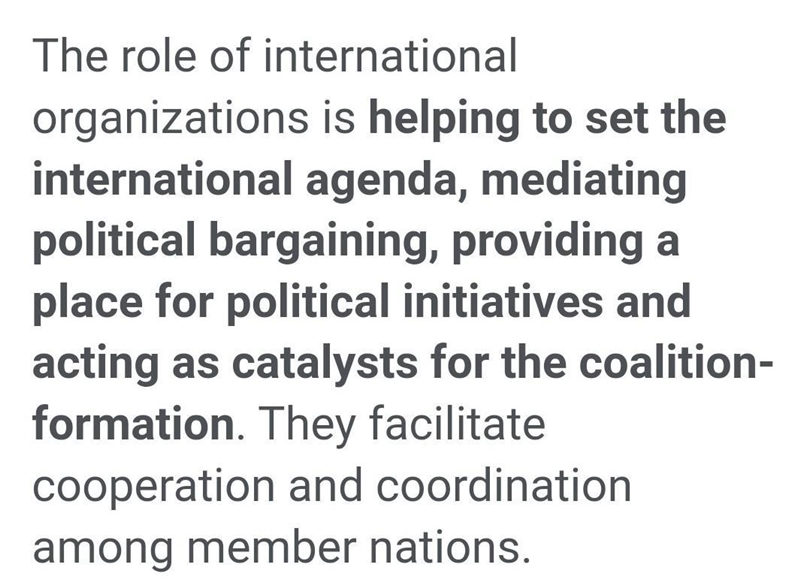 How international organizations help/shape our world-example-1