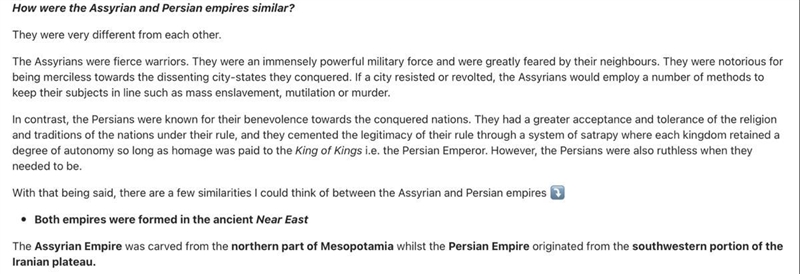 Though both the neo-assyrian empire and the persian empire asserted military power-example-1