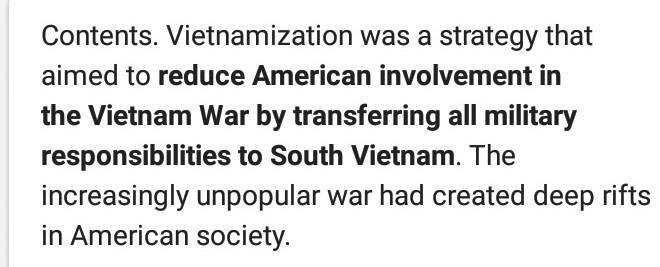 What was Vietnamization? a President Nixon’s plan to get the Vietnamese to believe-example-1