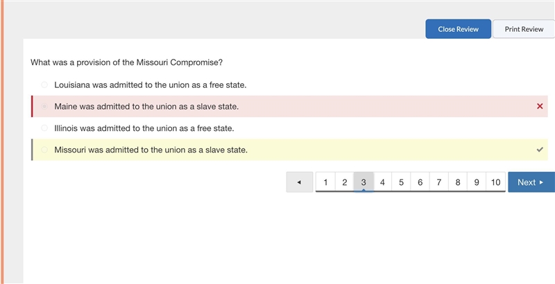 HELP ASAP What was a provision of the Missouri Compromise? Illinois was admitted to-example-1