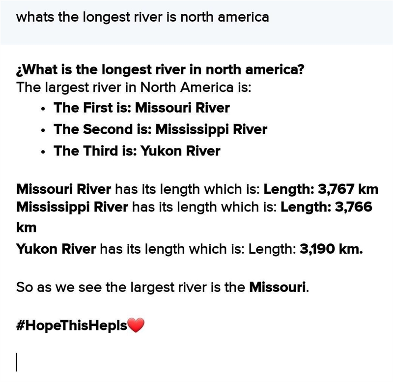 Whats the longest river is north america-example-1