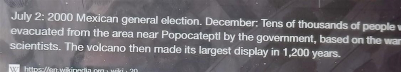 What event happened in Mexico in 2000?-example-1