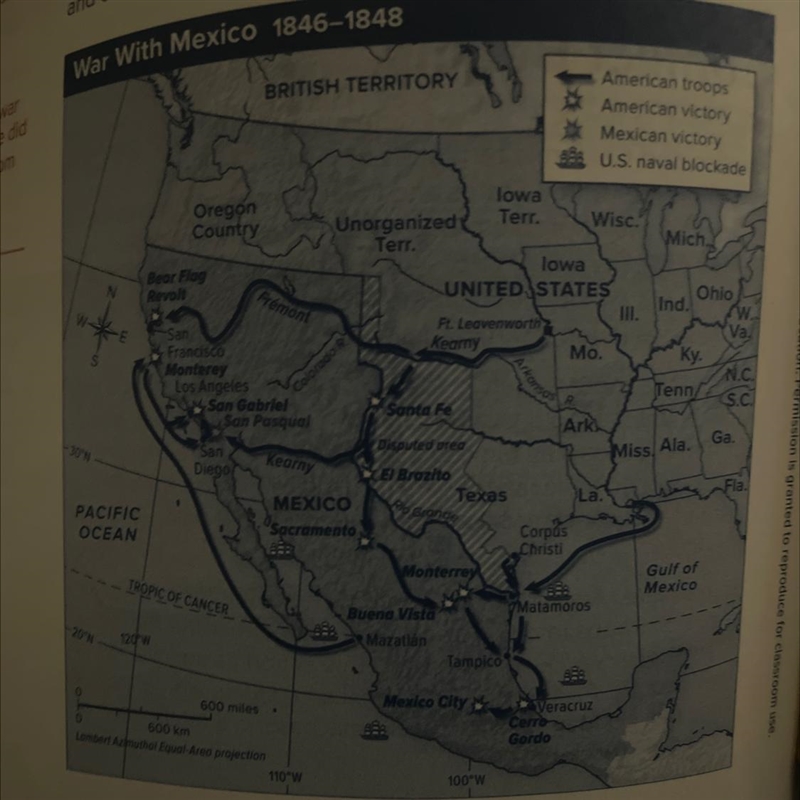 ANALYZING MAPS Although President Polk and many Democrats supported the war, many-example-1