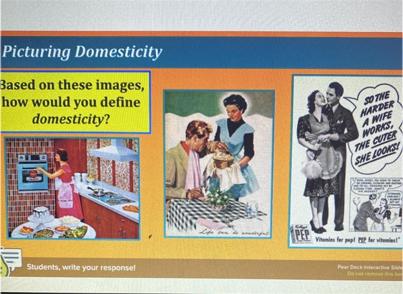 Based on these images how would you define domesticity-example-1