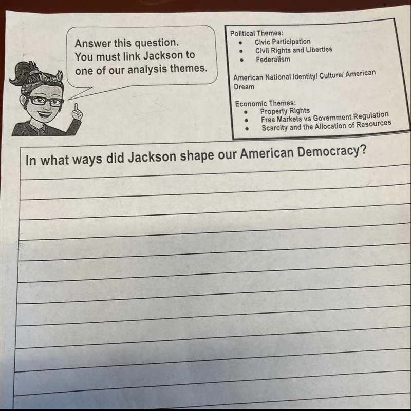 In what ways did Jackson shape our American democracy-example-1