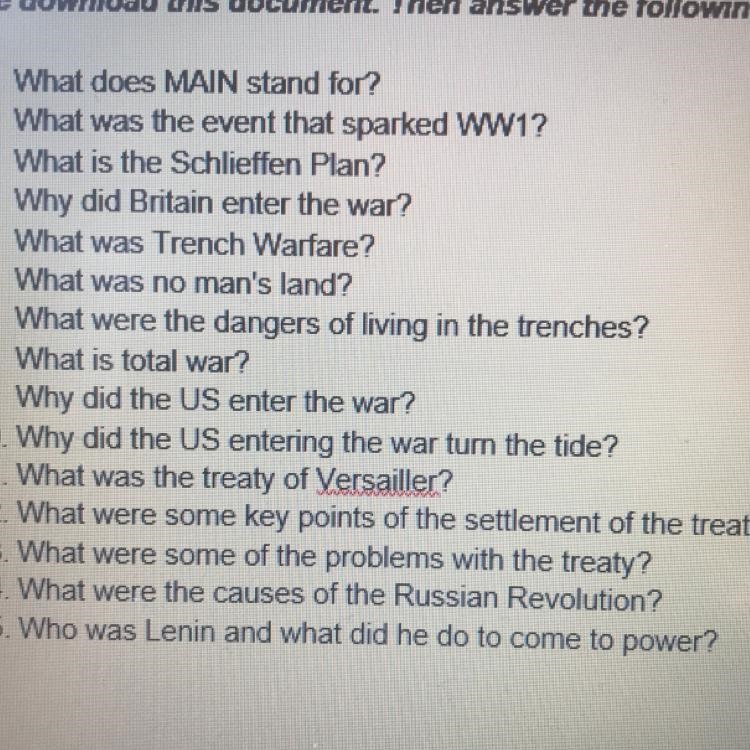 Can anyone help me with some of these questions please? 1. What does MAIN stand for-example-1