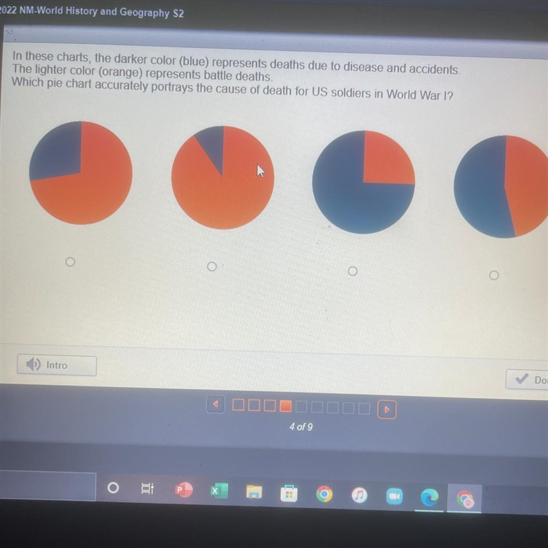 In these charts, the darker color (blue) represents deaths due to disease and accidents-example-1