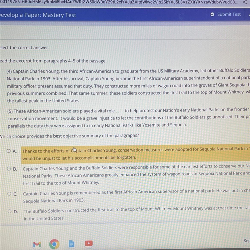 Select the correct answer. Read the excerpt from paragraphs 4-5 of the passage. (4) Captain-example-1