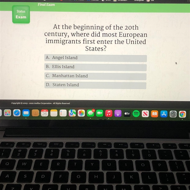 At the beginning of the 20th century, where did most European immigrants first enter-example-1