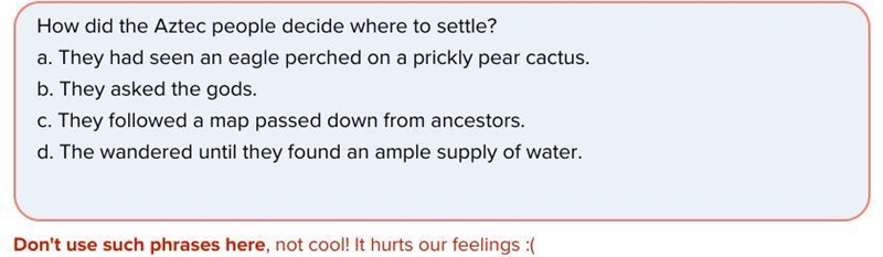 How did the Aztec people decide where to settle?-example-1