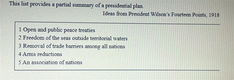 Which Statement describes the purpose of this plan? A. to establish a new era of isolationism-example-1