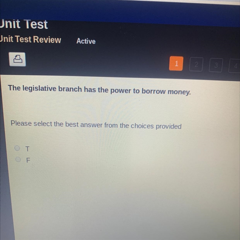 The legislative branch has the power to borrow money. Please select the best answer-example-1