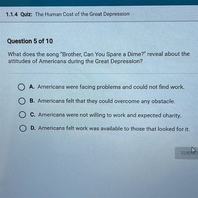 What does the song "Brother, Can You Spare a Dime?" reveal about the attitudes-example-1