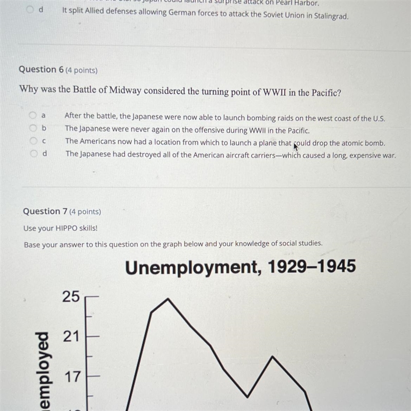 Why was the Battle of Midway considered the turning point of WWII in the Pacific? b-example-1