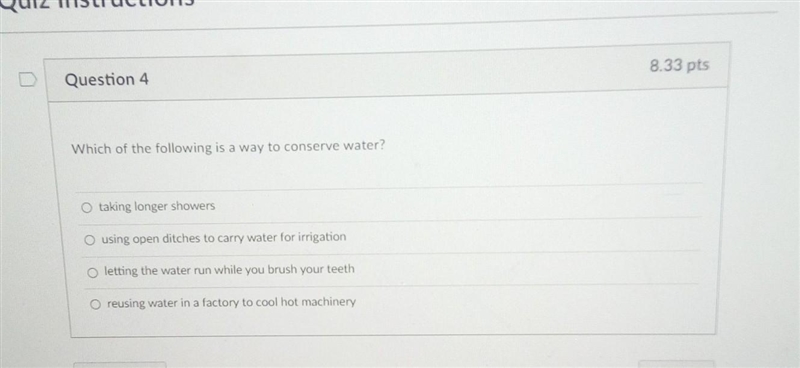 Which of the following is a way to conserve water?​-example-1