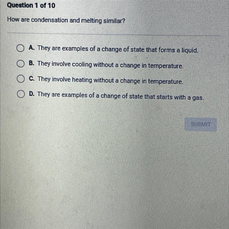 How are condensation a d melting similar?-example-1