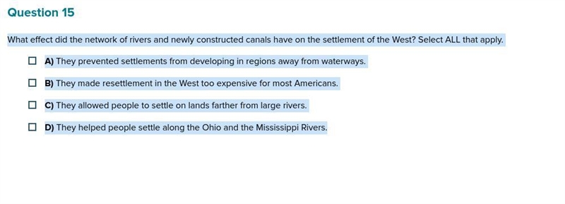 What effect did the network of rivers and newly constructed canals have on the settlement-example-1