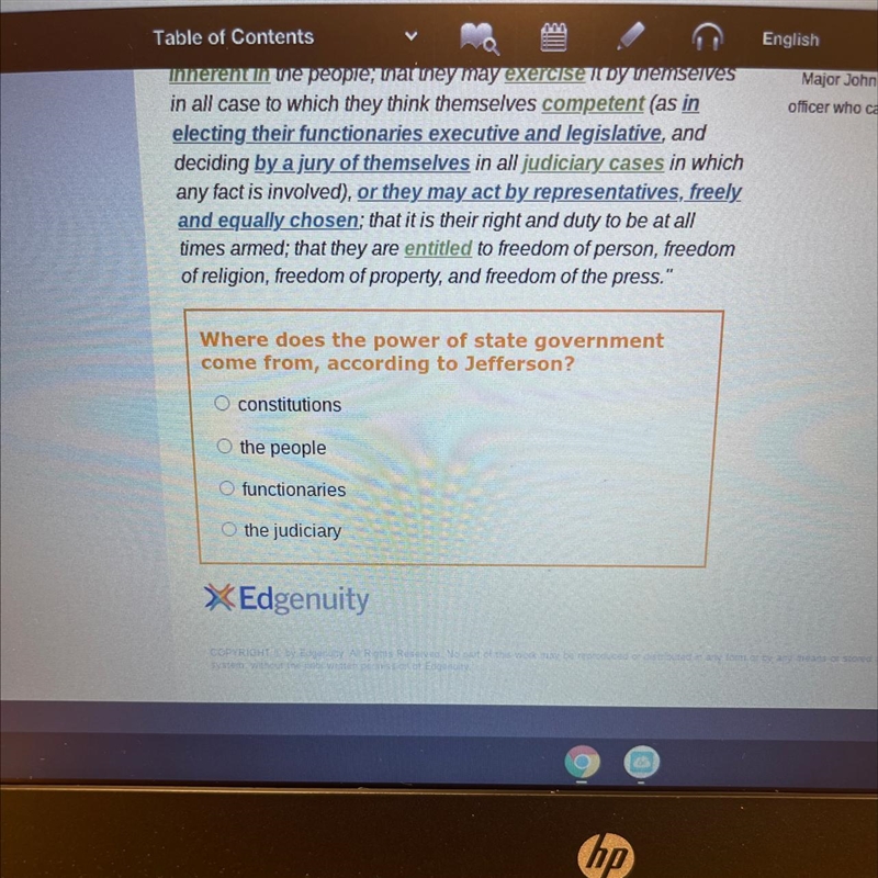 Where does the power of state government come from, according to Jefferson? • constitutions-example-1