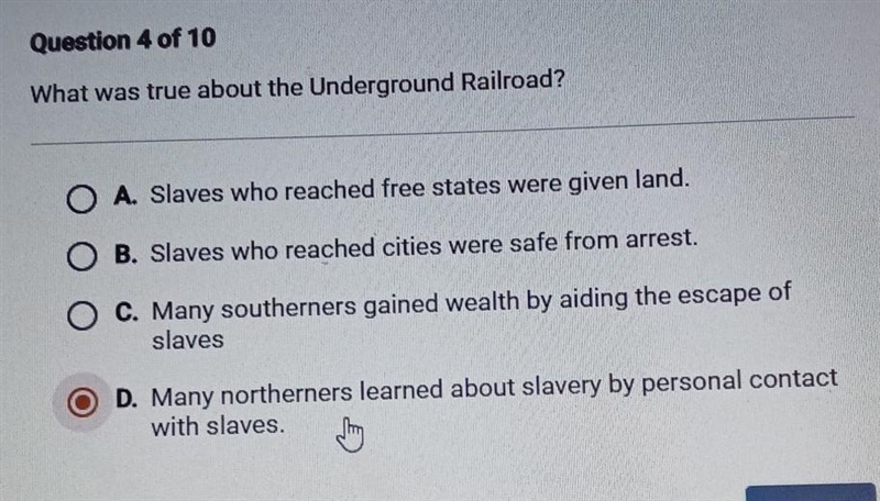 What was true about the underground railroad?​-example-1