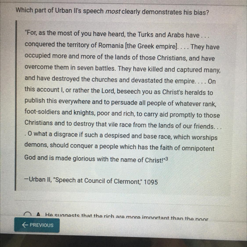 Can someone plz help me? :( A. He suggests that the rich are more important than the-example-1