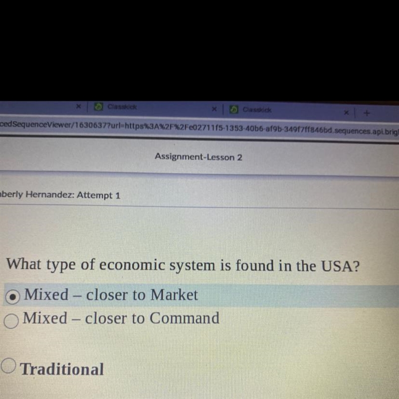 What type of economic system is found in the USA?-example-1