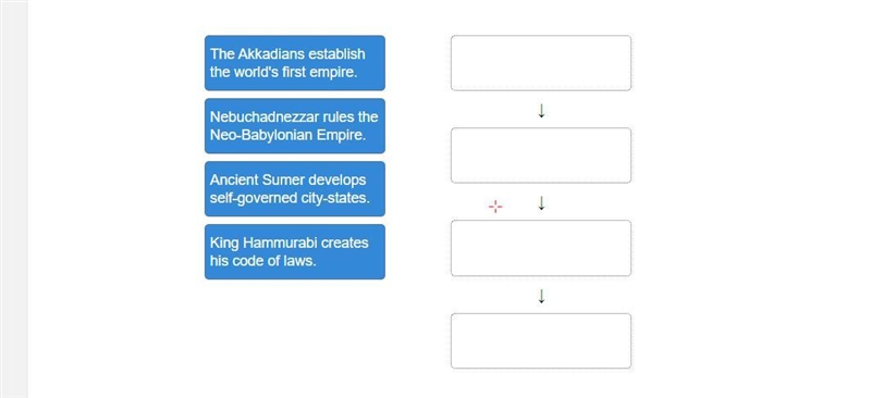 Arrange the events in the order in which they happened.-example-1