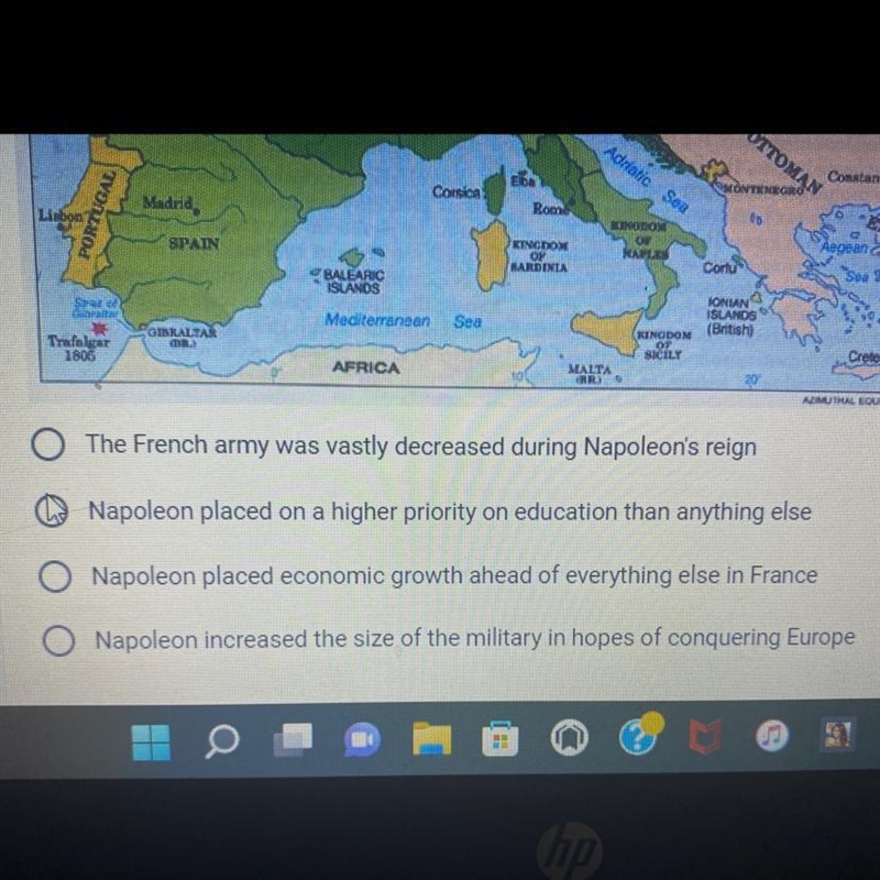 Based on the map below, what can you infer about France under Napoleon?-example-1