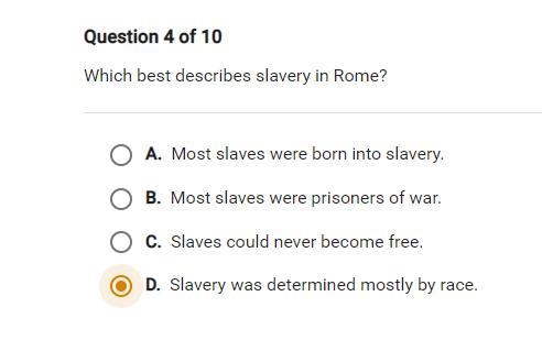 Which best describes slavery in rome?-example-1