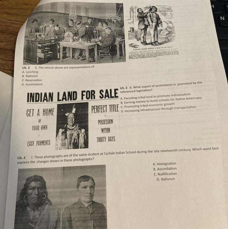 US. 2 5. The stimuli above are representations of A. Lynching B. Nativism C. Reservation-example-1