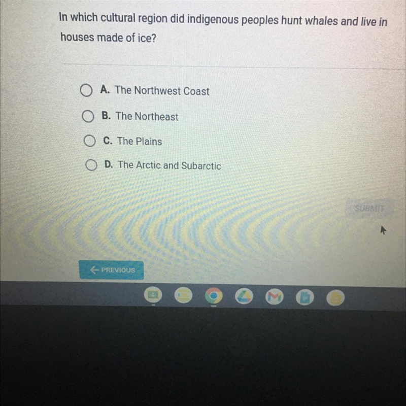 Question 5 of 14 In which cultural region did indigenous peoples hunt whales and live-example-1