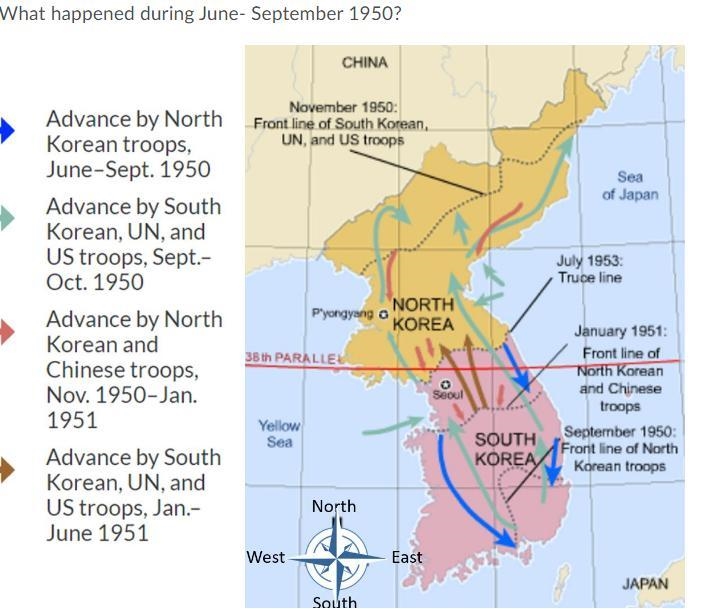 What happend during june september 1950? worth 10 points.-example-1