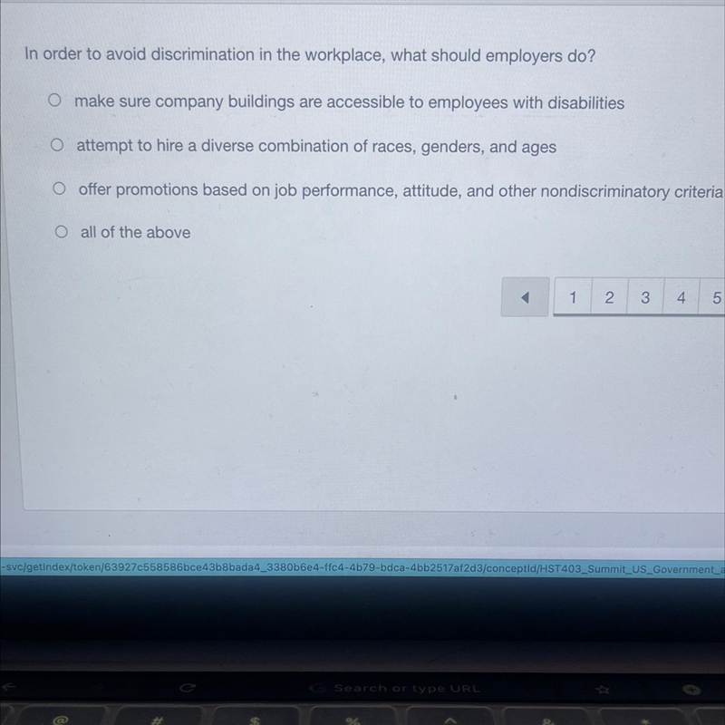 In order to avoid discrimination in the workplace, what should employers do? O make-example-1