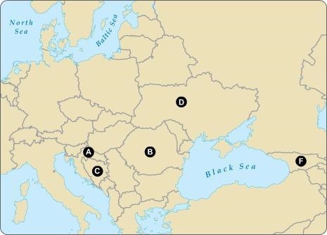 Which letter on the map represents the country that has rich farmland and minerals-example-1