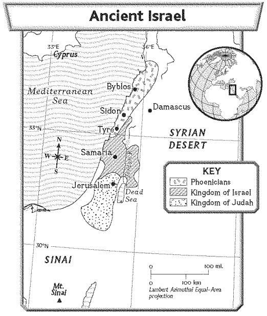 Which of the following is the farthest north? a. Byblos c. Dead Sea b. Israel d. Tyre-example-1