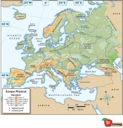 Image of a physical map of the United States. Which of the following coordinates correspond-example-1