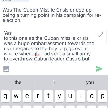 Was The Cuban Missile Crisis ended up being a turning point in his campaign for re-example-1