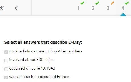 Please answer quickly: D-Day: involved about 500 ships involved almost one million-example-1