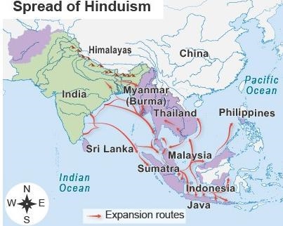 What prevented the spread of Hinduism from India to China in ancient times? Hinduism-example-1