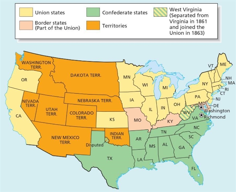 2 questions from the civil war, please help me!!! 1. Which area of the country is-example-1