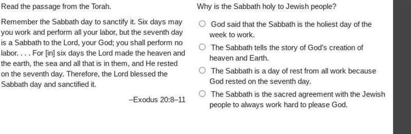 Why is the Sabbath holy to Jewish people?-example-1