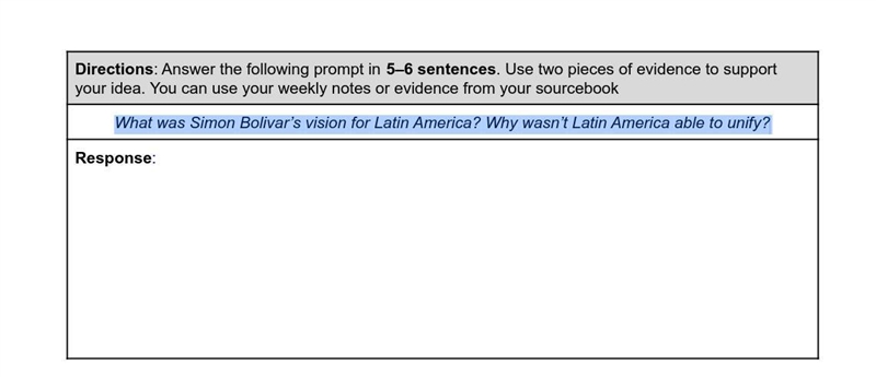 What was Simon Bolivar’s vision for Latin America? Why wasn’t Latin America able to-example-1