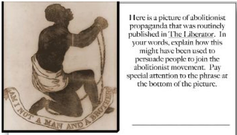 Here is a picture of Abolitionist Propaganda that was routinely published in 'The-example-1