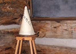 Dunce caps used to be signs of intelligence. TRUE OR FALSE-example-1