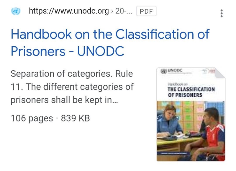 Discuss the compulsory separation of particular categories of inmates, in terms of-example-1