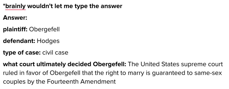 Look at Obergefell v. Hodges, 576 U.S. 644 (2015). Who is the defendant? Who is the-example-1