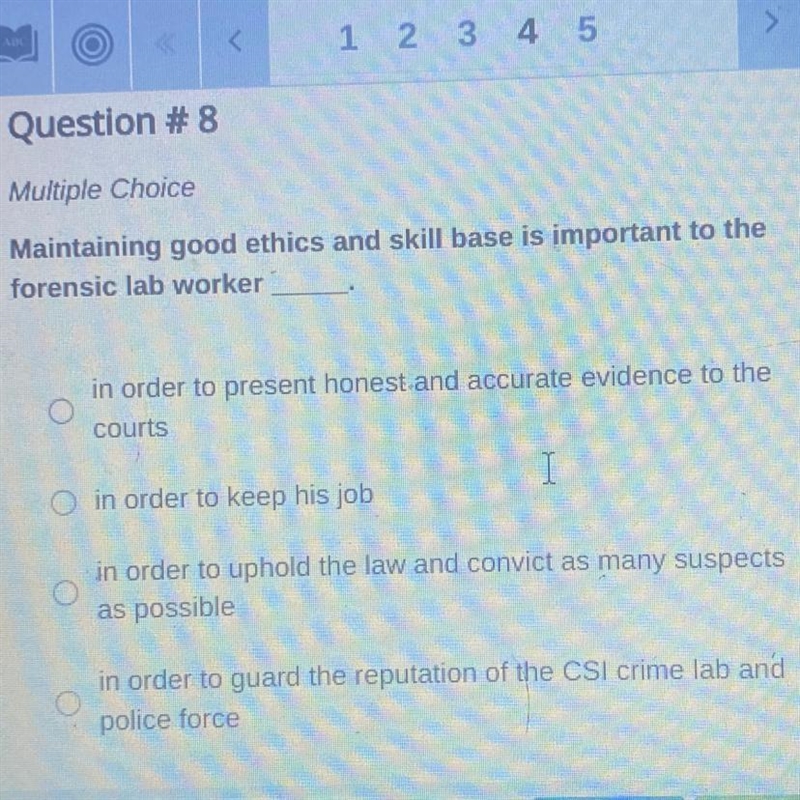 Question #8 Multiple Choice Maintaining good ethics and skill base is important to-example-1