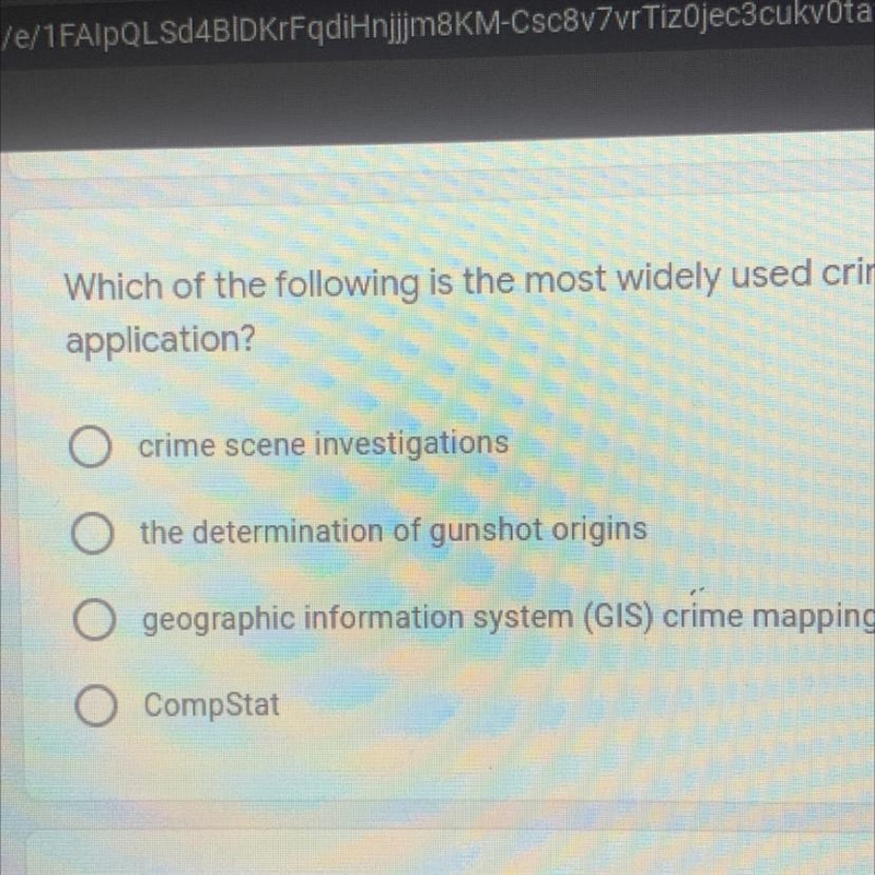 Which of the following is the most widely used crime-mapping application?-example-1