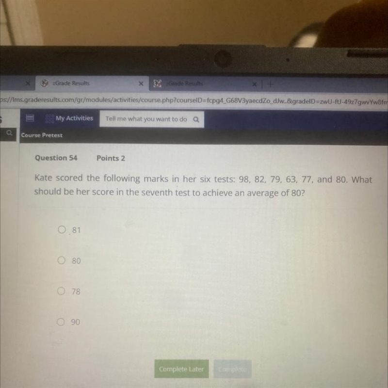 We should be her score in the seventh test to achieve an average of 80-example-1