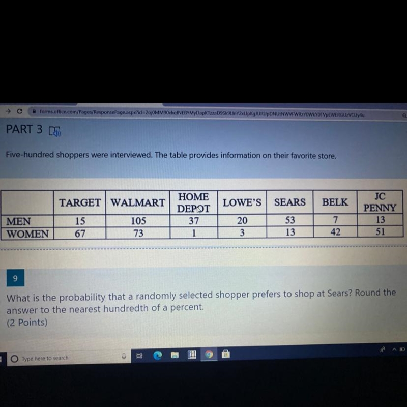 What is the probability that a randomly selected Shopper is a man given that he shops-example-1